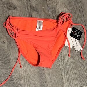 Hula Honey Coral Orange Tie-Side Bikini Bottoms